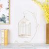 Hanging Birdcage Lantern, Birdcage Candle Holder Metal Tealight Holder Decorative Bird Cages for Weddings Hanging Candle Holder Lantern Centerpieces for Wedding Christmas Table Decoration(White) view 2