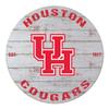 KH Sports Fan Houston Cougars Weathered Circle Sign, 20x20 Inches, Cougars Decor for Dorm Room, Bedroom, Fan Cave, Living Room; Display Your Team Spirit with This Unique Houston Cougars Wall Art view 1