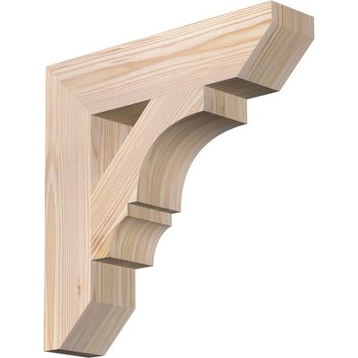 3 1/2"W x 16"D x 16"H Balboa Slat Smooth Bracket, Douglas Fir