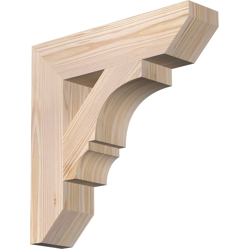 3 1/2"W x 16"D x 16"H Balboa Slat Smooth Bracket, Douglas Fir