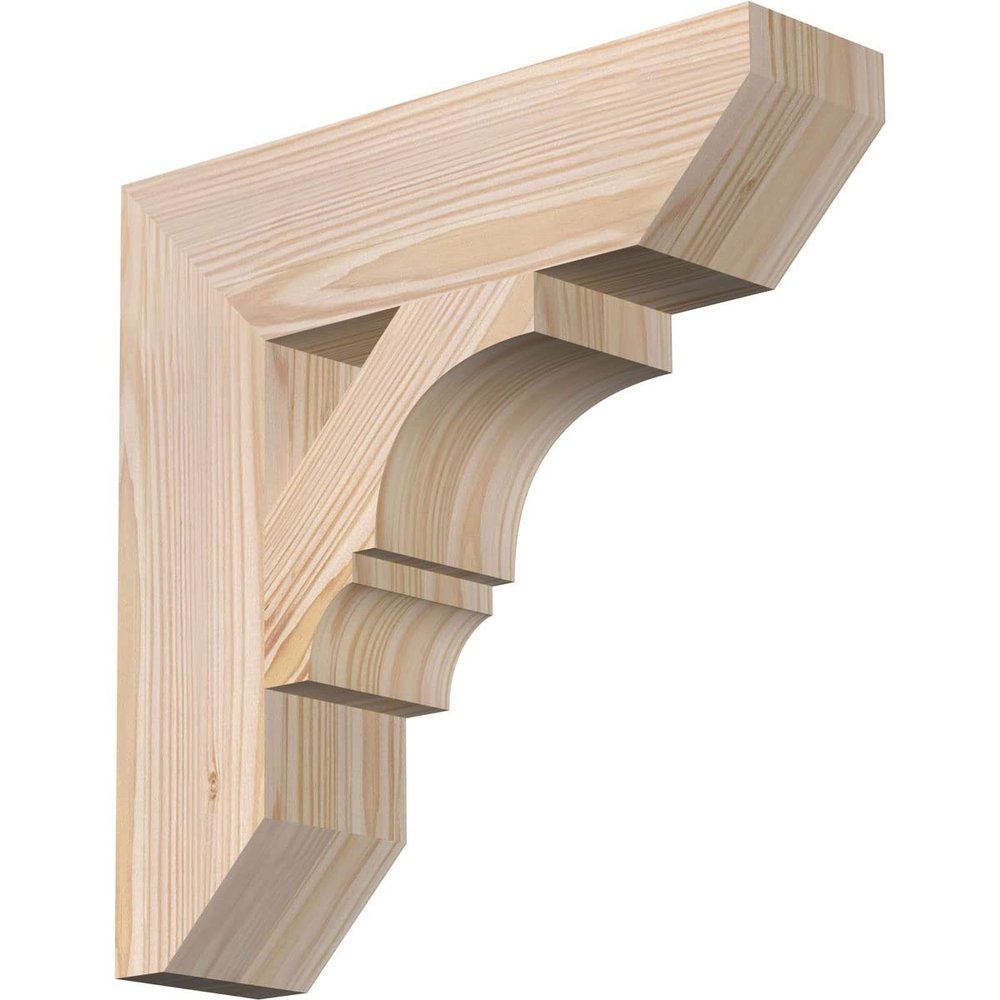 3 1/2"W x 14"D x 14"H Balboa Slat Smooth Bracket, Douglas Fir