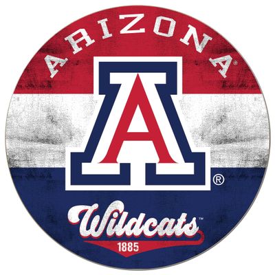 KH Sports Fan Arizona State Wildcats Multi-Color Retro Circle Sign, 20x20 Inches, Wildcats Decor for Dorm Room, Bedroom, Fan Cave, Living Room; Display Your Team Spirit with This Unique Arizona Wildcats Wall Art
