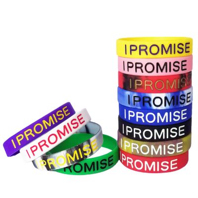 (12-Pack) I Promise Bracelets Motivational Quote Silicone Wristbands Rubber Basketball Inspirational Gifts and Party Favors