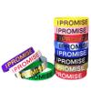 (12-Pack) I Promise Bracelets Motivational Quote Silicone Wristbands Rubber Basketball Inspirational Gifts and Party Favors view 1
