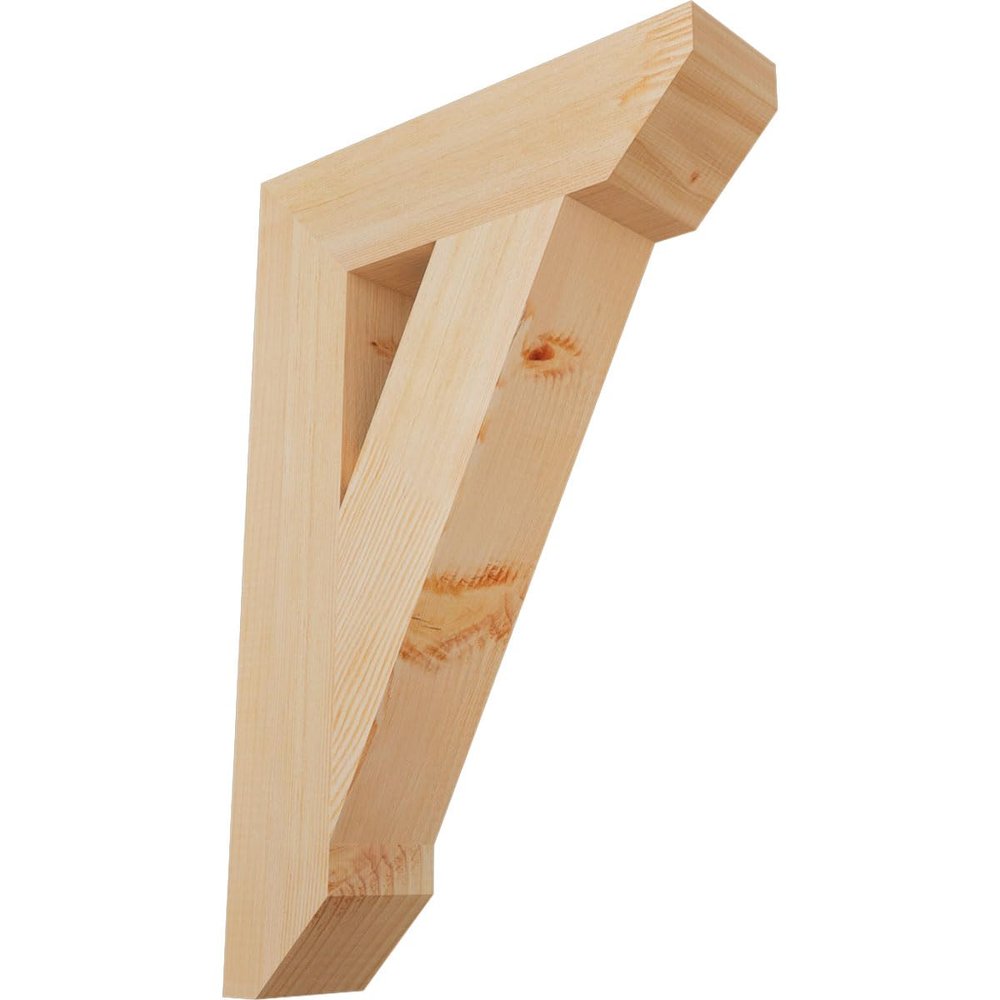 3 1/2"W x 16"D x 24"H Traditional Slat Smooth Bracket, Douglas Fir