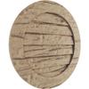Ekena Millwork GVURRO15DRWPR Timberthane Riverwood Round Faux Wood Non-Functional, Primed Tan Urethane Gable Vents, 15"W x 15"H, Primed view 2