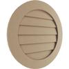 Ekena Millwork GVURRO18DSMPR Timberthane Rustic Smooth Round Faux Wood Non-Functional, Primed Tan Urethane Gable Vents, 18"W x 18"H, Primed view 2