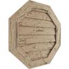Ekena Millwork GVUROC30X30DHHPR Timberthane Hand Hewn Octagonal Faux Wood Non-Functional, Primed Tan Urethane Gable Vents, 30"W x 30"H, Primed view 2