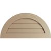 Ekena Millwork GVURHR36X18DSMPR Timberthane Rustic Smooth Half Round Faux Wood Non-Functional, Primed Tan Urethane Gable Vents, 36"W x 18"H, Primed view 1
