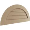 Ekena Millwork GVURHR36X18DSMPR Timberthane Rustic Smooth Half Round Faux Wood Non-Functional, Primed Tan Urethane Gable Vents, 36"W x 18"H, Primed view 2