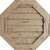 Ekena Millwork GVUROC21X21DHHPR Timberthane Hand Hewn Octagonal Faux Wood Non-Functional, Primed Tan Urethane Gable Vents, 21"W x 21"H, Primed view 1