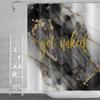 DORCEV 70x72inch Marble Get Naked Shower Curtain Black and Gold Marble Texture Aesthetic Classical Abstract Bathroom Curtain Luxurious Graphic Unique Gouache Liquid Aesthetic Bath Curtain with Hooks view 1