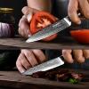 Aisyoko 5-Inch Paring Knife - Japanese VG-10 Super Steel 67-Layer Damascus Blade - Fruit Utility Knife for Carving & Peeling - Luxury Gift Box with Color Wooden Handle - Includes Scabbard view 2