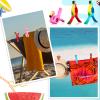 CHENGU 10 Pcs Beach Towel Clips Towel Clips Chair Holders for Beach Chairs Jumbo Size Plastic Clothes Pins Flamingo Parrot Pineapple Watermelon Seashell Ice Cream Beer Mug(Novelty Style) view 4