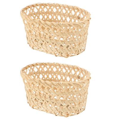 VOSAREA 2pcs Food Storage Stylish Home Use Woven Containers for Fruits and Snacks for Kitchen Organization and Decor
