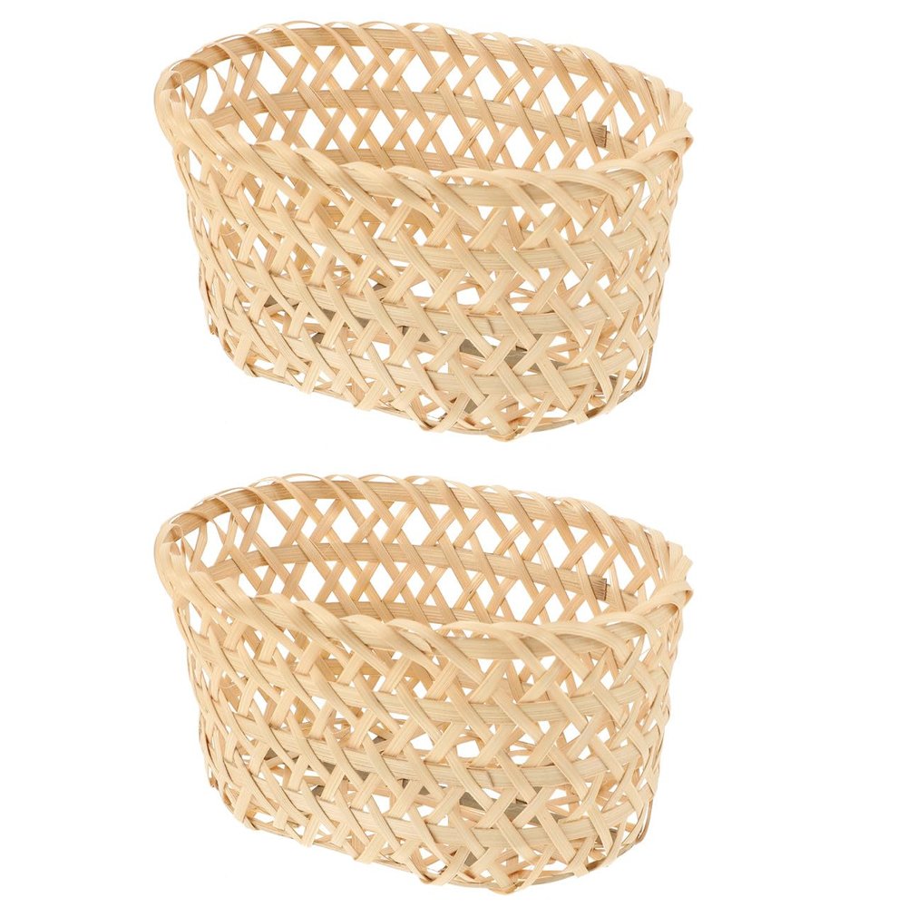 VOSAREA 2pcs Food Storage Stylish Home Use Woven Containers for Fruits and Snacks for Kitchen Organization and Decor