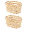 VOSAREA 2pcs Food Storage Stylish Home Use Woven Containers for Fruits and Snacks for Kitchen Organization and Decor view 1