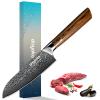 aisyoko Santoku Knife 5 inches-Japan VG-10 Super Steel 67 Layer Damascus Steel-Sharp Kitchen Knife-Luxury Gift Box with Colored Wooden Handle-With Scabbard view 1