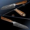 aisyoko Santoku Knife 5 inches-Japan VG-10 Super Steel 67 Layer Damascus Steel-Sharp Kitchen Knife-Luxury Gift Box with Colored Wooden Handle-With Scabbard view 3