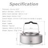 ATiAP Titanium Kettle Coffee Tea Pot 0.6L/ 1L with Mesh Bag Portable for Outdoor Camping (Ta9081-0.6L) view 2
