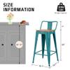 Alunaune 24" Metal Bar Stools Set of 4 Industrial Counter Height Barstools Kitchen Counter Stool Modern Wood Seat-Distress Teal view 2