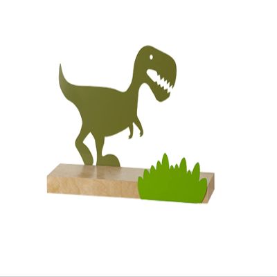 CribMATE Wall Shelf Kids Dino Nursery Decor Shelves Floating Bookshelf Wood Toy Display Organizer Green DS001 0
