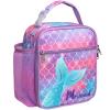 Bagseri Kids Lunch Box for Girls - Insulated Toddler Lunch Bag Fits Bento Box, Reusable Daycare Cooler Tote with Clip Handle, Water-Resistant Lining, Purple Mermaid Tail view 1