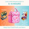 Bagseri Kids Lunch Box for Girls - Insulated Toddler Lunch Bag Fits Bento Box, Reusable Daycare Cooler Tote with Clip Handle, Water-Resistant Lining, Pink Dinosaur view 4