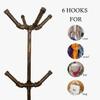THRONKENGER Industrial Coat Rack, Metal Pipe Coat Rack Stand Freestanding with 6 Hooks, Heavy Duty Coat Tree Sturdy Coat Racks for Entryway, Hallway, Bedroom (Vintage gold) view 4