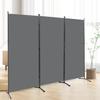6 FT Tall Room Divider Screen Fabric Wall Divider with Metal Frame, 3 Panel Folding Privacy Screens, Portable Room Divider Panel, Freestanding Room Divider Partition for Office Bedroom Study, Grey view 1