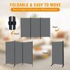 6 FT Tall Room Divider Screen Fabric Wall Divider with Metal Frame, 3 Panel Folding Privacy Screens, Portable Room Divider Panel, Freestanding Room Divider Partition for Office Bedroom Study, Grey view 4