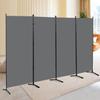 CHOSENM 4 Panel Folding Privacy Screens, 6 FT Tall Wall Divider with Metal Frame, Freestanding Room Divider for Office Bedroom Study (4 Panel, Grey) view 1