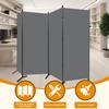 CHOSENM 4 Panel Folding Privacy Screens, 6 FT Tall Wall Divider with Metal Frame, Freestanding Room Divider for Office Bedroom Study (4 Panel, Grey) view 3