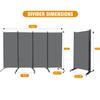 CHOSENM 4 Panel Folding Privacy Screens, 6 FT Tall Wall Divider with Metal Frame, Freestanding Room Divider for Office Bedroom Study (4 Panel, Grey) view 4