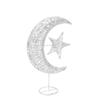 Glitter Iron Moon Star Ornament: Silver Shiny Christmas Table Decoration Christmas Tree Wedding Birthday Holiday Party Supply 20cm view 1