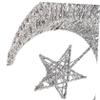 Glitter Iron Moon Star Ornament: Silver Shiny Christmas Table Decoration Christmas Tree Wedding Birthday Holiday Party Supply 20cm view 4