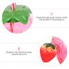 Homoyoyo Disposable Cups 6Pcs Hawaiian Party Straw Drink Strawberry Cup, Strawberry Shaped Plastic Drinking Cup with Lid& Straw for Party Decoration Supplies Straws Disposable view 3