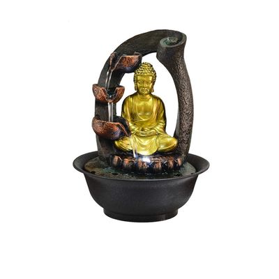 YKHB Tabletop Fountain Tabletop FountainResin Craft Buddha Desktop Fountain Lucky Statue Indoor Fountain Meditating Decoration 11.03 Inches Best Gift
