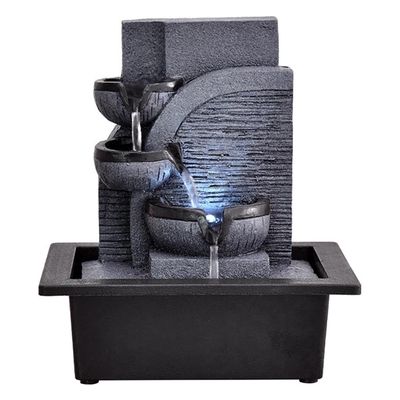YKHB Tabletop Fountain Desktop Fountain Water View Zen Tabletop Fountain Simple Chinese Style Water Fountain for Decorate Accessories Landscape Best Gift (Color : D)