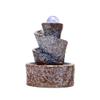 YKHB Tabletop Fountain Tabletop Fountain Ceramic Three Tier Desktop Fountain Indoor Circulating Water Fountain Decoration Crafts 10.62 Inches Best Gift view 1