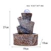 YKHB Tabletop Fountain Tabletop Fountain Ceramic Three Tier Desktop Fountain Indoor Circulating Water Fountain Decoration Crafts 10.62 Inches Best Gift view 2