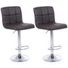 Adjustable Bar Stools, Modern PU Leather Adjustable Swivel Barstools, Armless Hydraulic Kitchen Counter Bar Stool Height Chairs with Back, Set of 2/4 (2, Brown) view 1