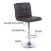 Adjustable Bar Stools, Modern PU Leather Adjustable Swivel Barstools, Armless Hydraulic Kitchen Counter Bar Stool Height Chairs with Back, Set of 2/4 (2, Brown) view 4
