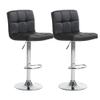 Adjustable Bar Stools, Modern PU Leather Adjustable Swivel Barstools, Armless Hydraulic Kitchen Counter Bar Stool Height Chairs with Back, Set of 2/4 (2, Black) view 1