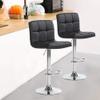 Adjustable Bar Stools, Modern PU Leather Adjustable Swivel Barstools, Armless Hydraulic Kitchen Counter Bar Stool Height Chairs with Back, Set of 2/4 (2, Black) view 2