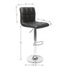 Adjustable Bar Stools, Modern PU Leather Adjustable Swivel Barstools, Armless Hydraulic Kitchen Counter Bar Stool Height Chairs with Back, Set of 2/4 (2, Black) view 3