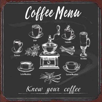 Sokomurg Retro Vintage Funny 12"x16"Indoor Coffee menu Metal Aluminum Sign Garage Kitchen Decor Bar Pub Club Cafe Home Restaurant Wall Decor Art Sign Post Gifts for man