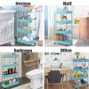 AYVANBER 4 Tier Slim Rolling Utility Kitchen Cart Bathroom Organizer for Narrow Places Multipurpose Storage Shelve Mobile Trolley for Bedroom Laundry Office Restaurant Garage Pantry (Teal) view 3