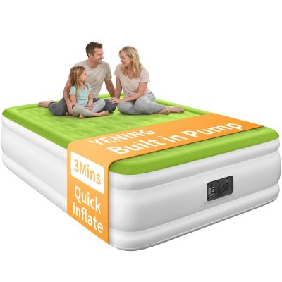 YENING Queen Size Air Mattress with Built in Pump Raised Inflatable Bed Heavy Duty Blow up Matressith Airbed 18 Inch Tall