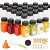 TOMNK 45pcs Juice Bottles with Caps, 4oz Plastic Containers with Lids Empty Reusable Clear Ginger Shots Bottles with Label, Funnel, and Brush Beverage for Juicing, Smoothies, Drinking, Fridge view 1